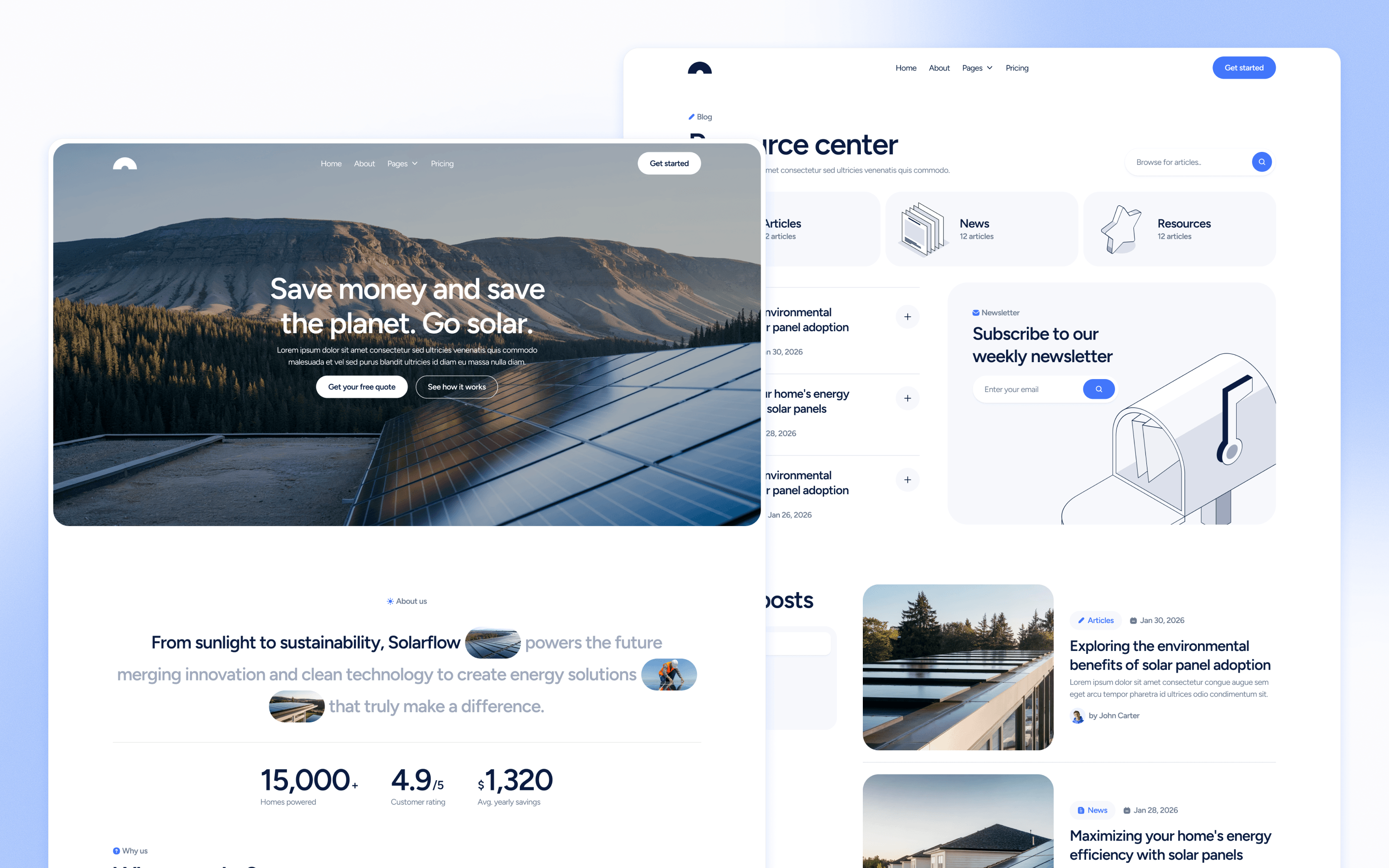 Solarflow Solar Energy Website Template by BRIX Agency