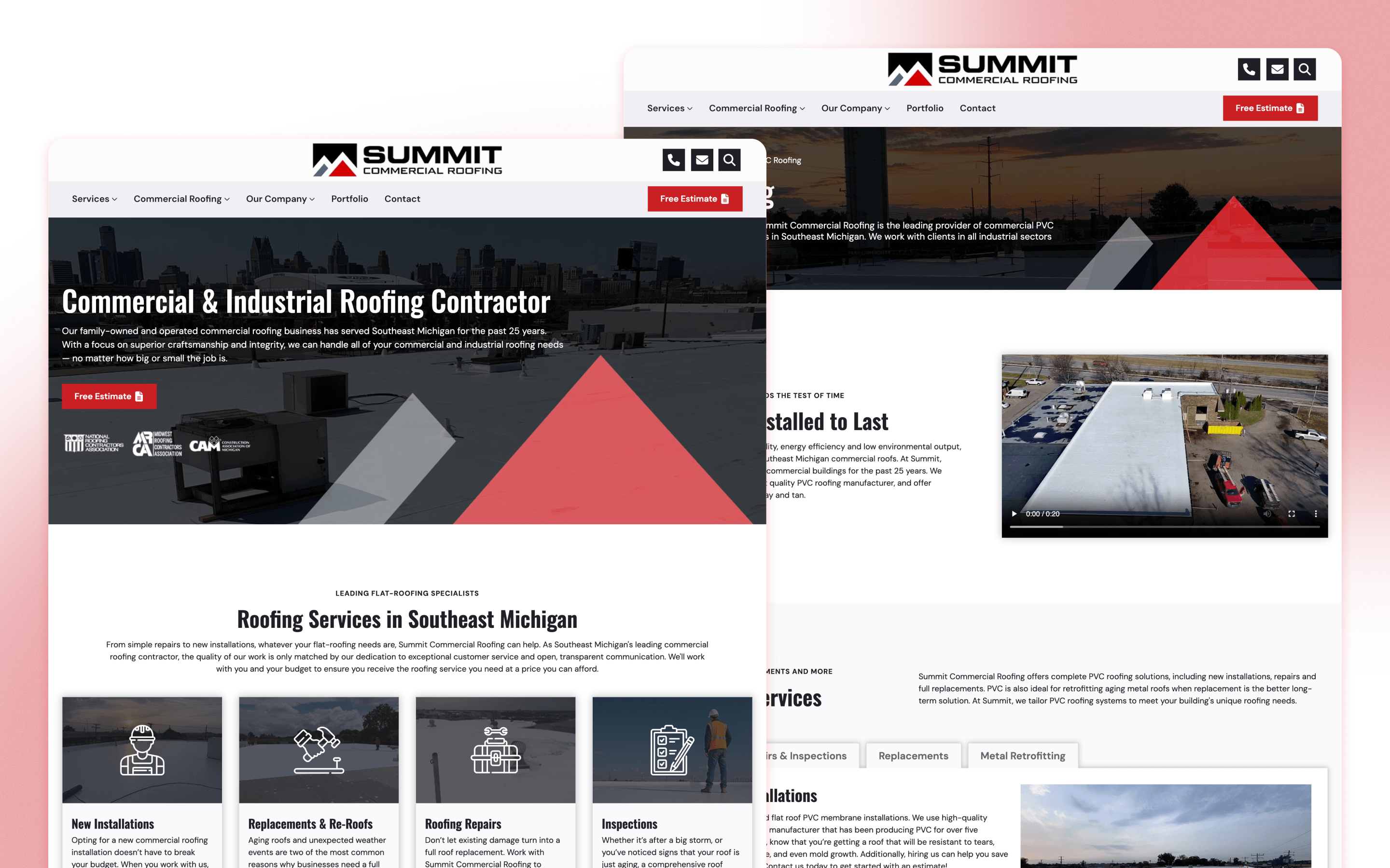 Summit Commercial Roofing Website Design by Momentum