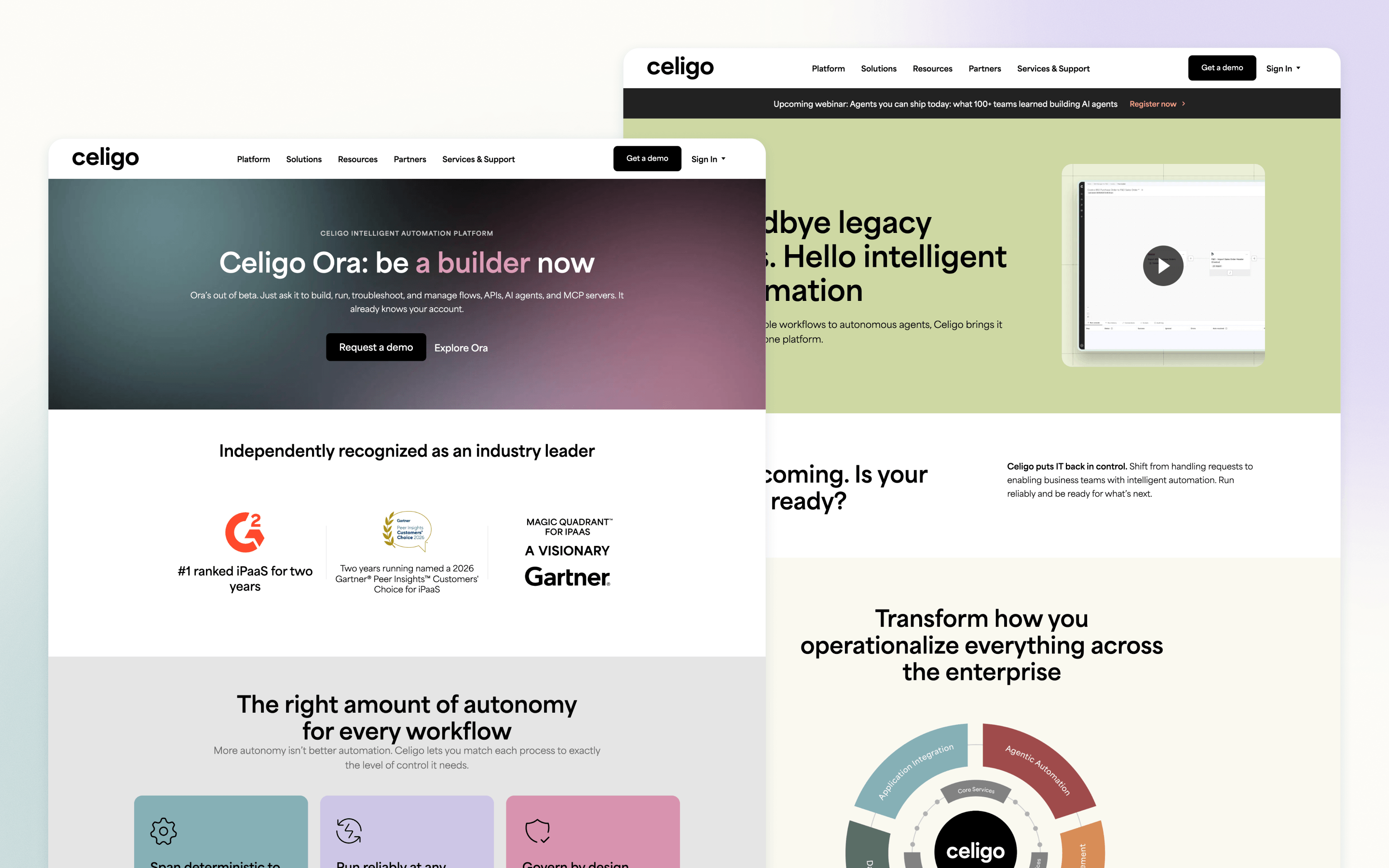 Celigo SaaS website design for its integration platform