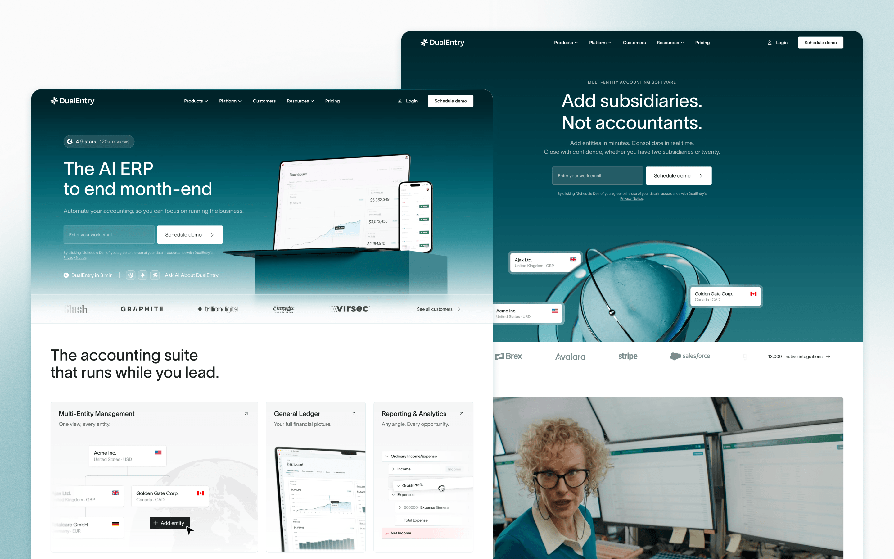 DualEntry SaaS accounting website developed by Flowscape Studio