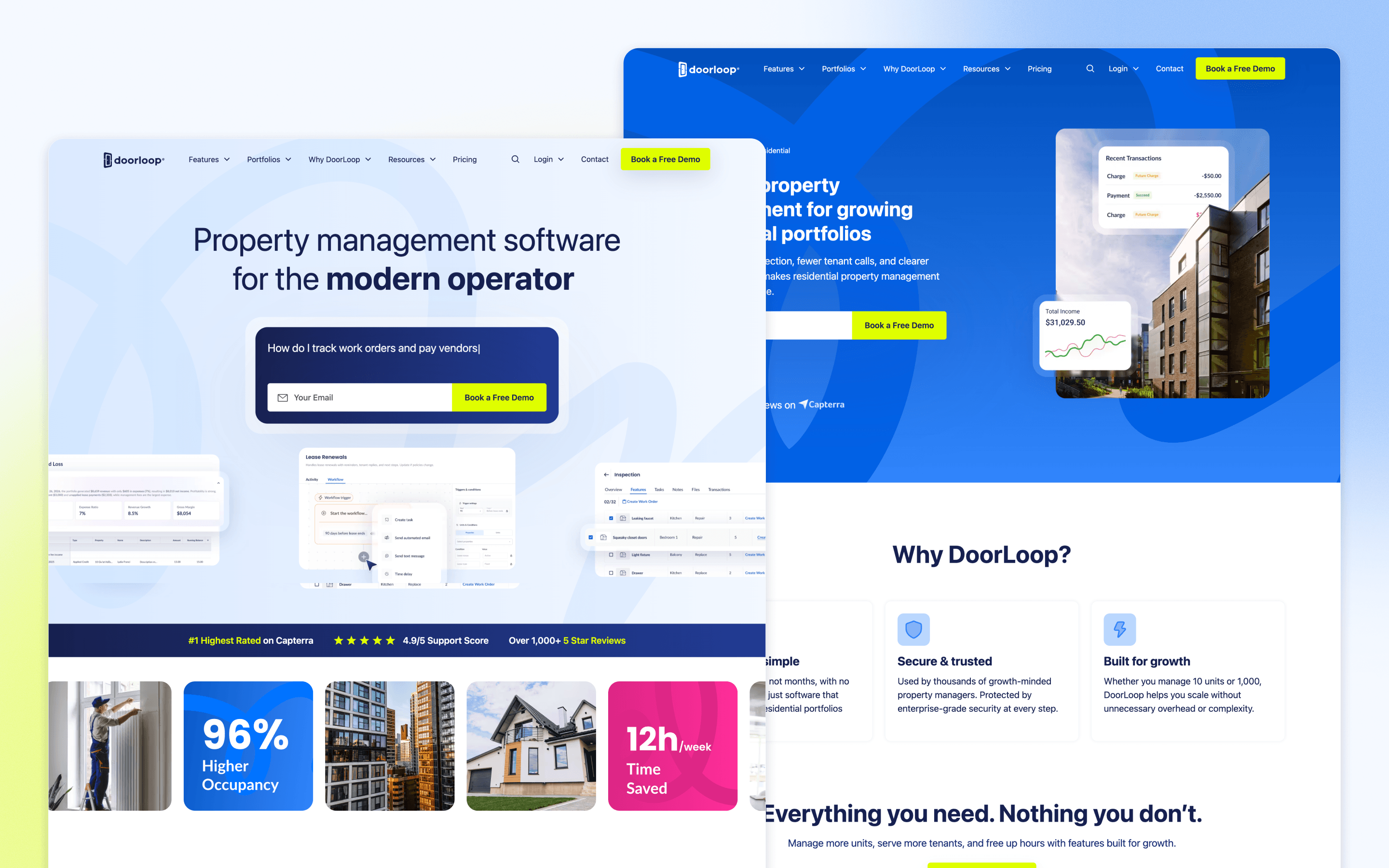 DoorLoop SaaS website design for property management software