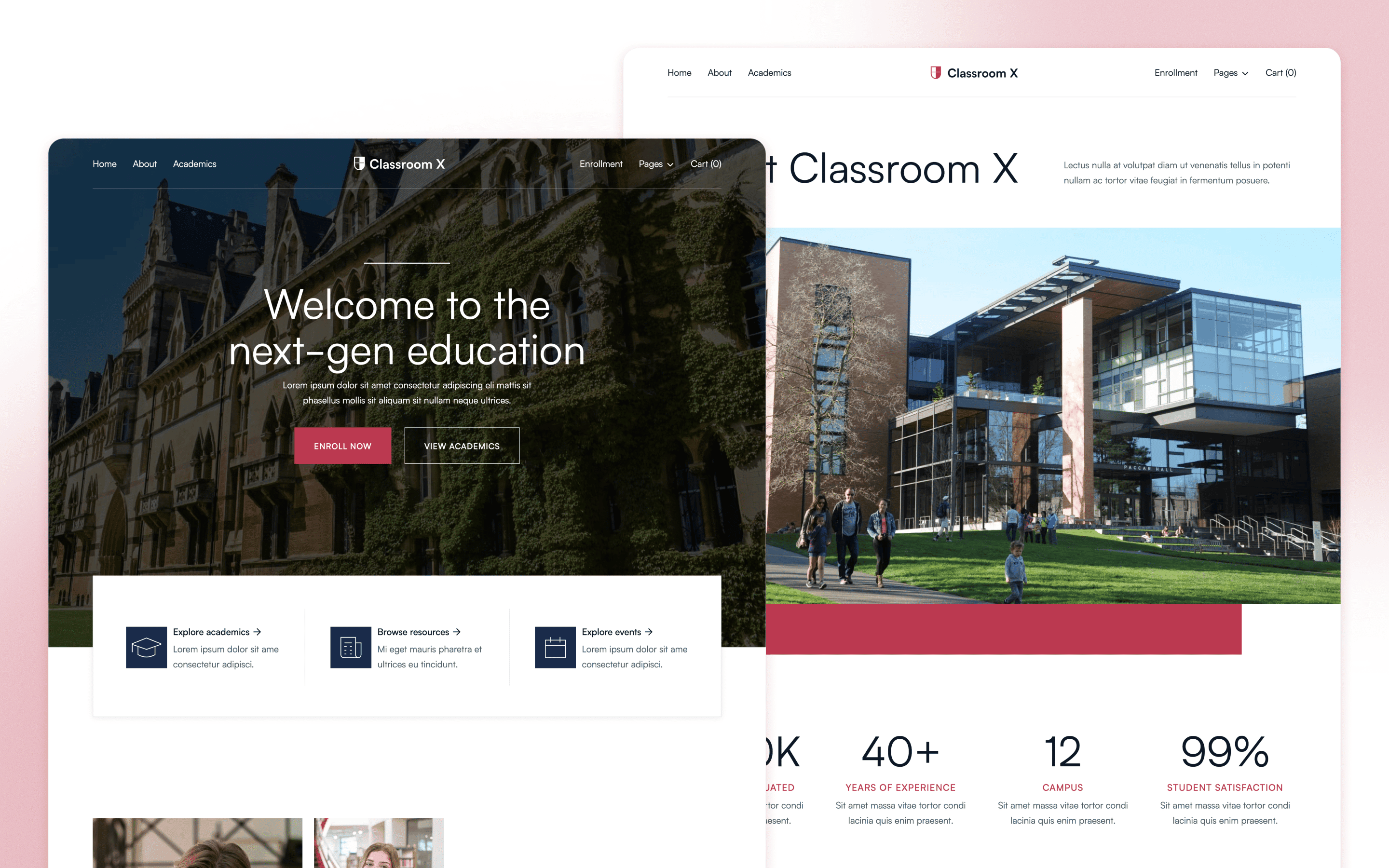 Classroom X School Website Template by BRIX Agency