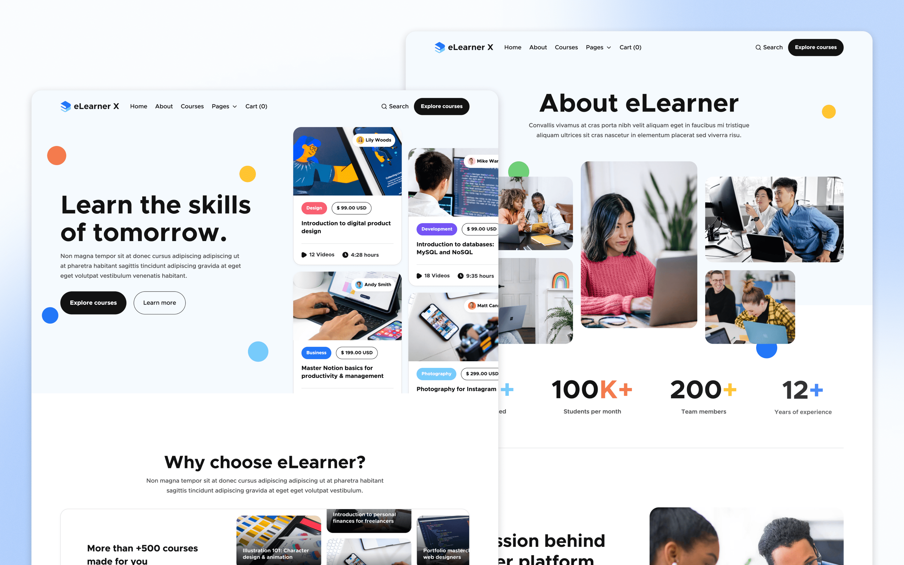 eLearner X Online Learning Website Template by BRIX Agency