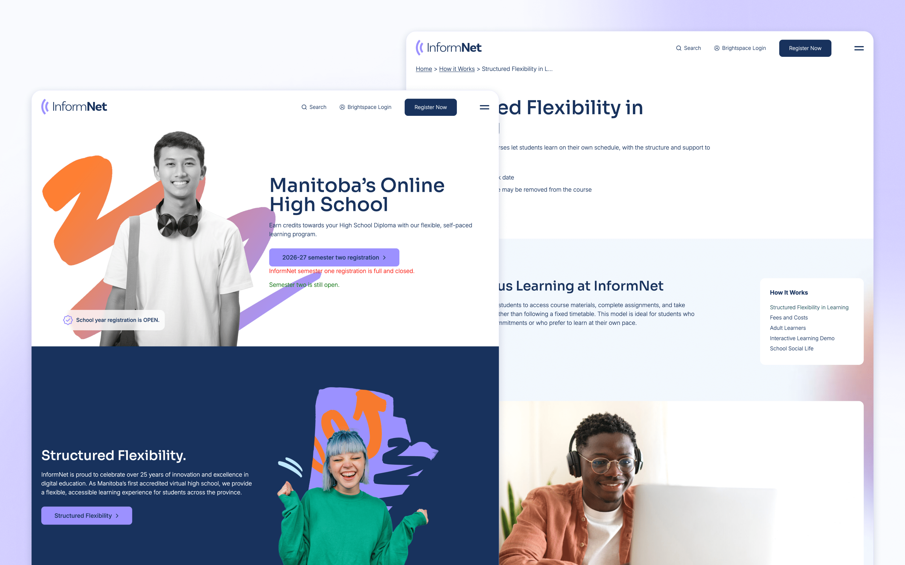 InformNet School Website Design by Metric Marketing