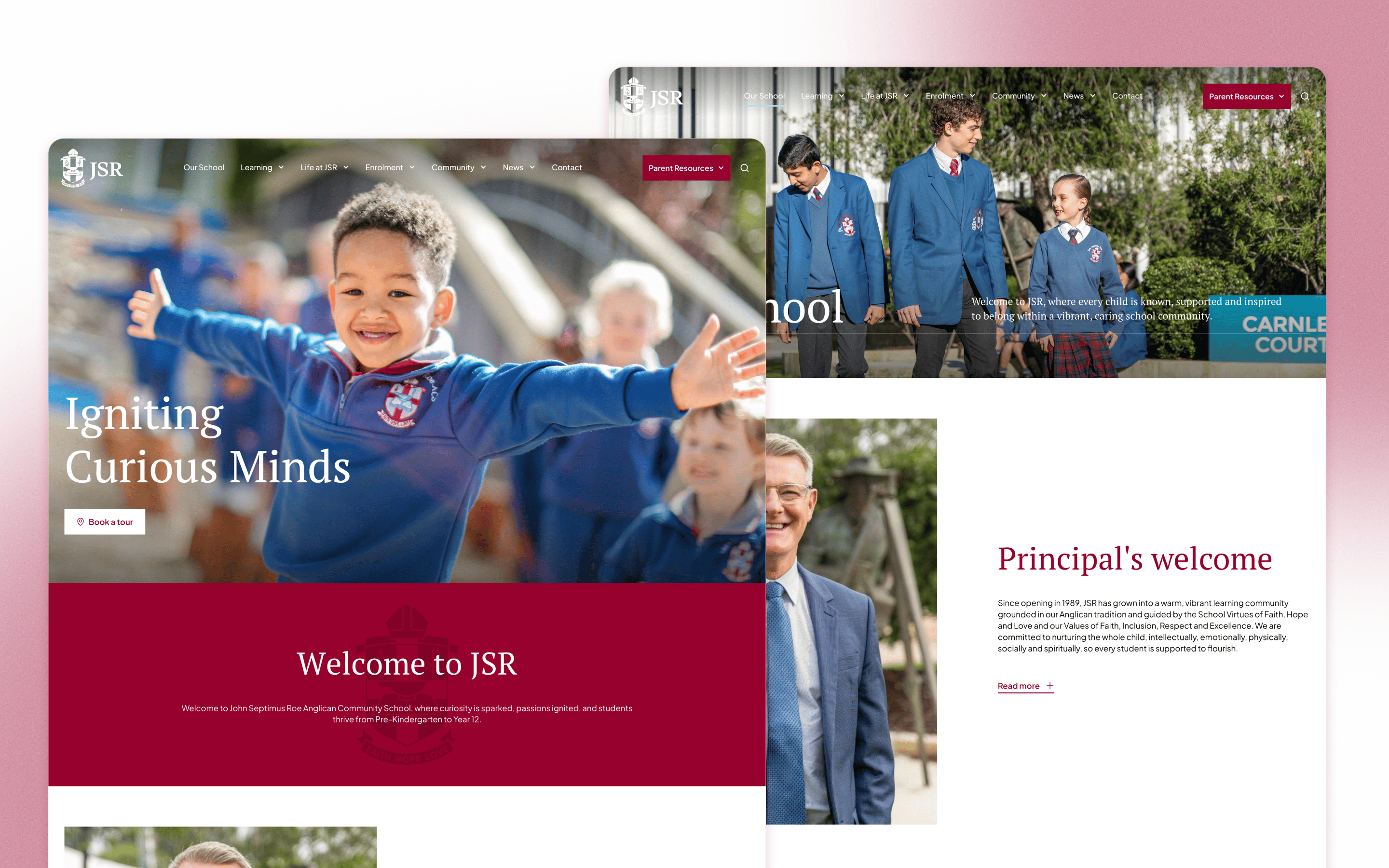 John Septimus Roe Anglican Community School Website Design by Thirst Creative