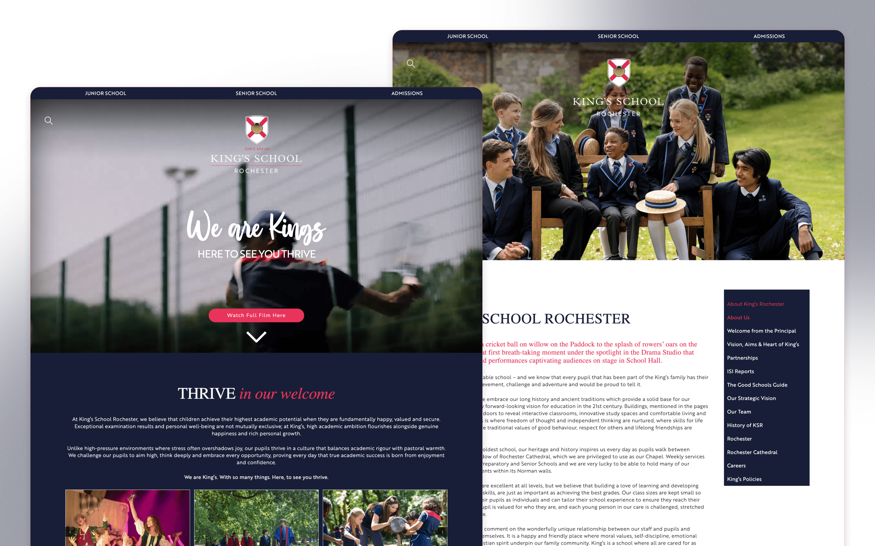 Kings School Rochester Website Refresh by Hatched
