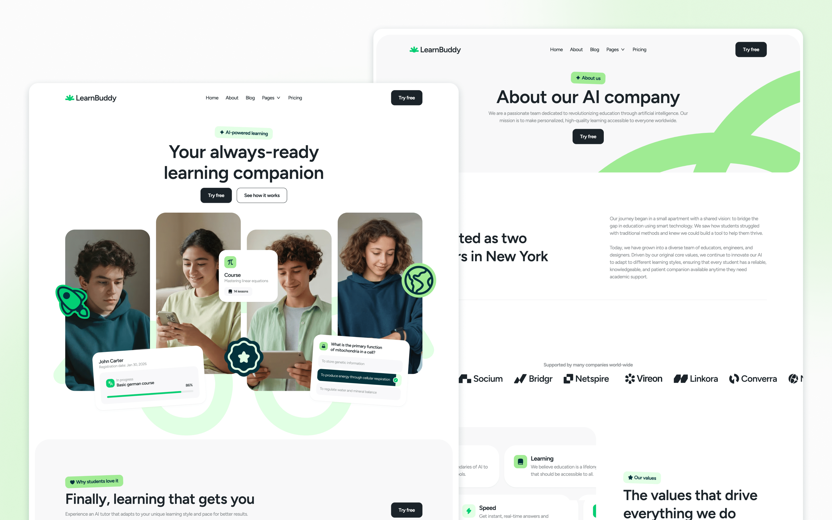 LearnBuddy AI Learning Platform Website Template by BRIX Agency