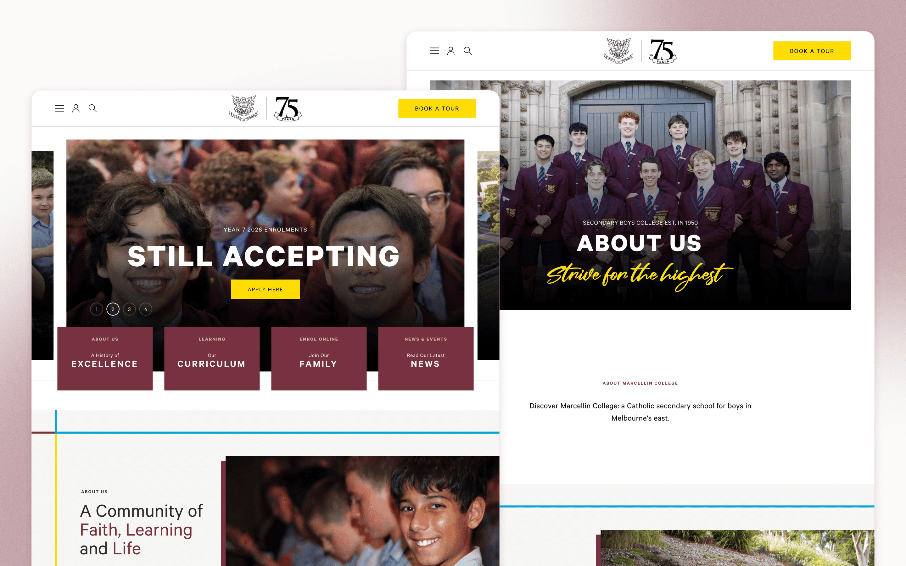 Marcellin College School Website Design by IGNITE