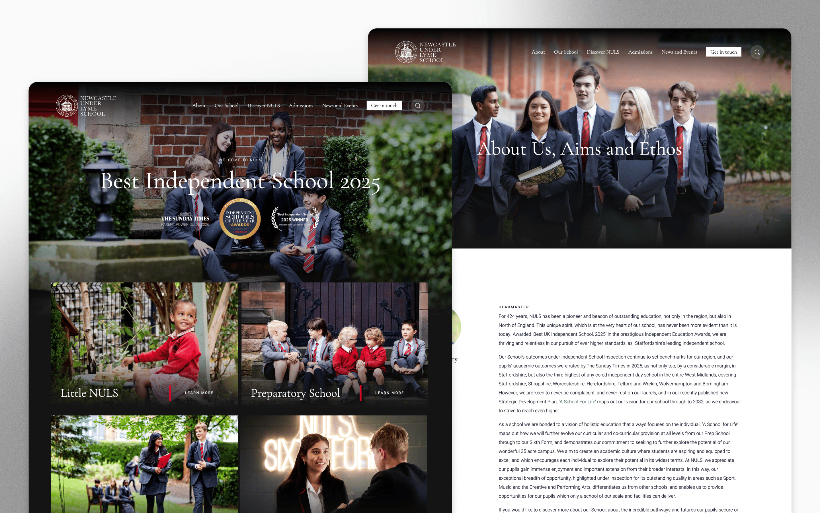 Newcastle-under-Lyme School Website Admissions Improvements by The Curious
