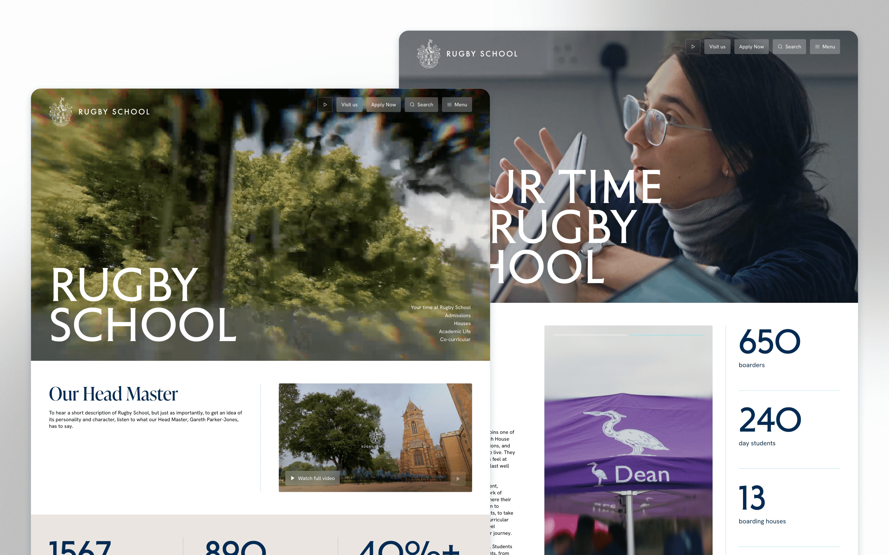Rugby School Website Design by Thursday Studio