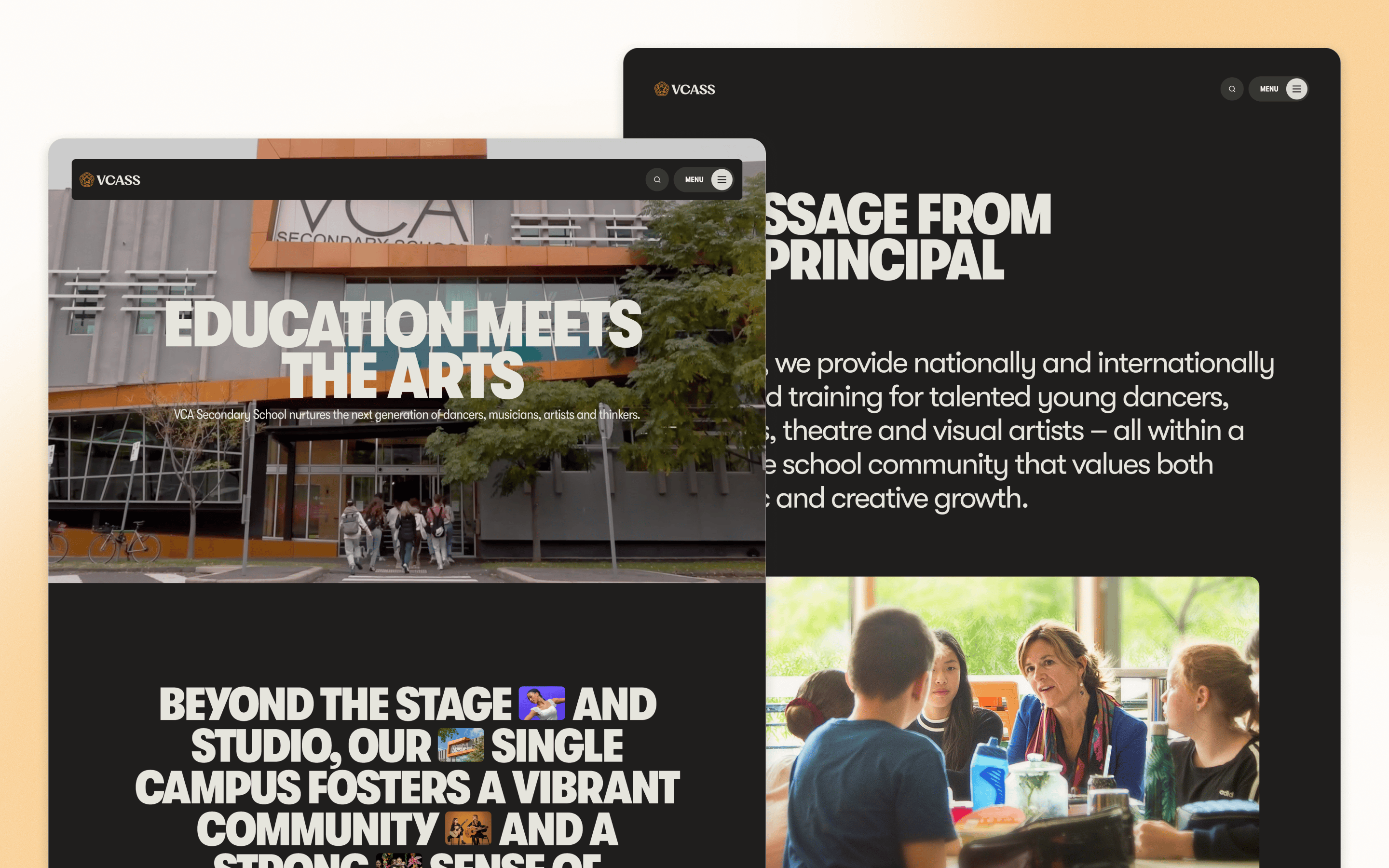 Victorian College of the Arts Secondary School Website Design by JTB Studios