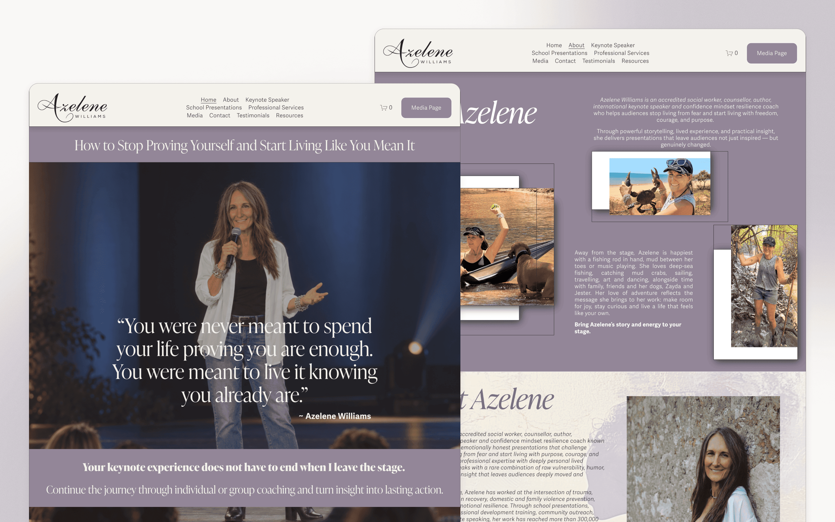 Azelene Williams Therapist Website Design by HH Design Studio