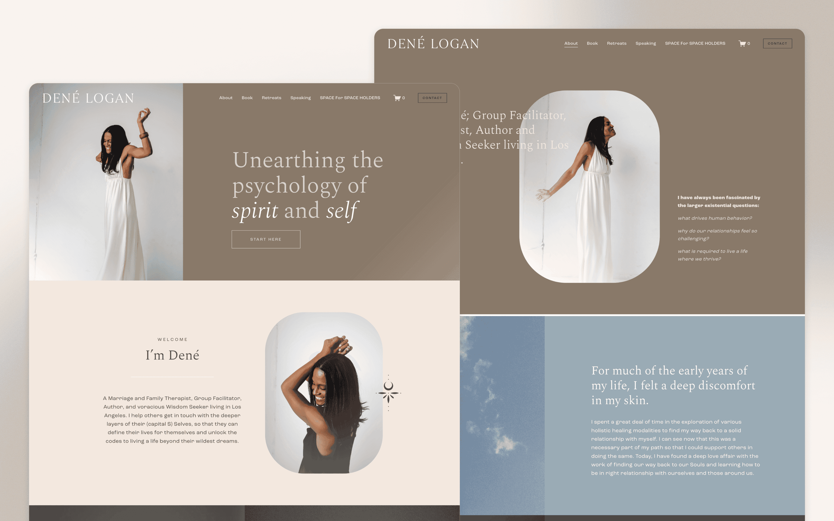 Dené Logan Therapist Website Design by Sundai Studio