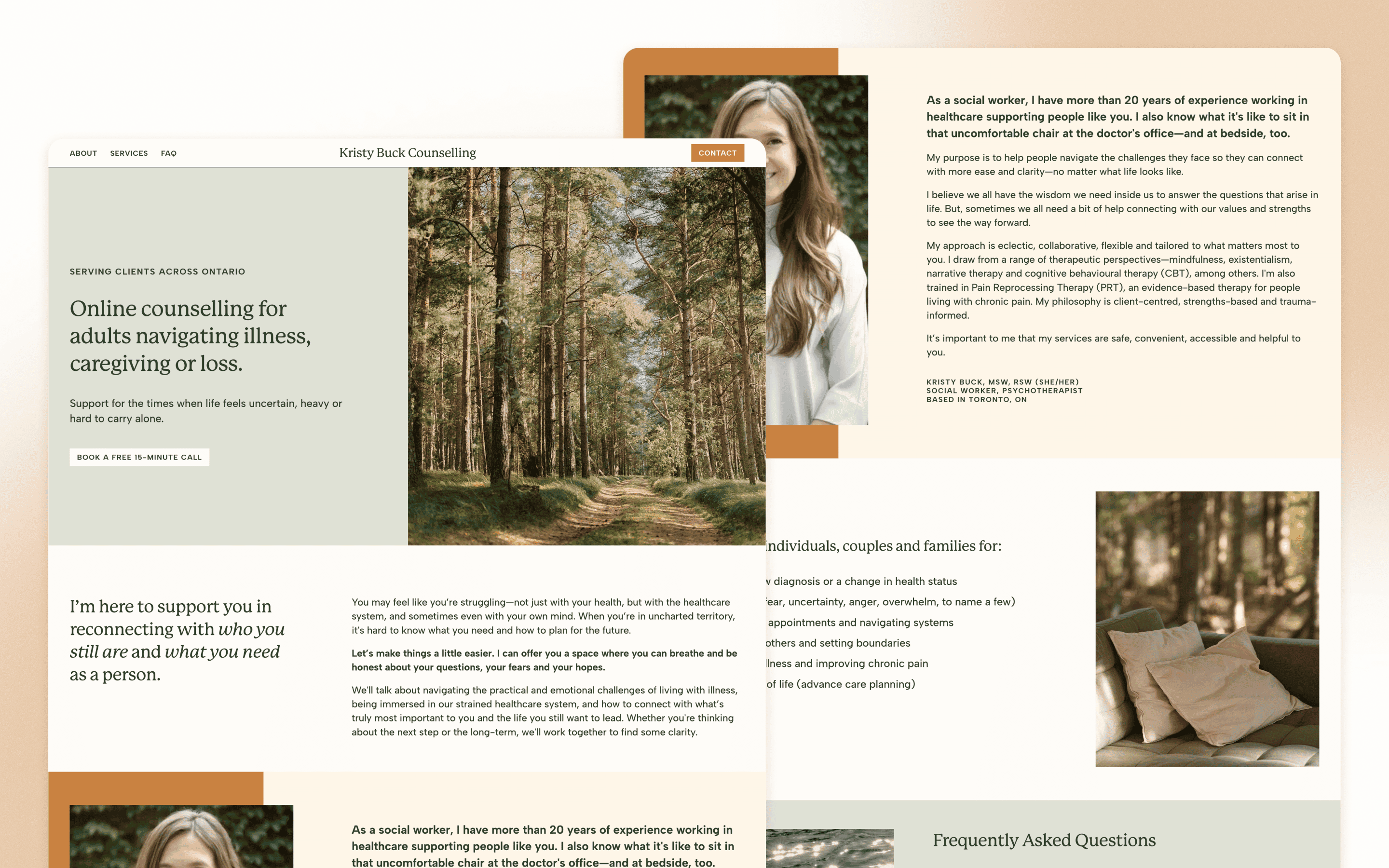 Kristy Buck Counselling Therapist Website Design by Cedar + Mint Collective
