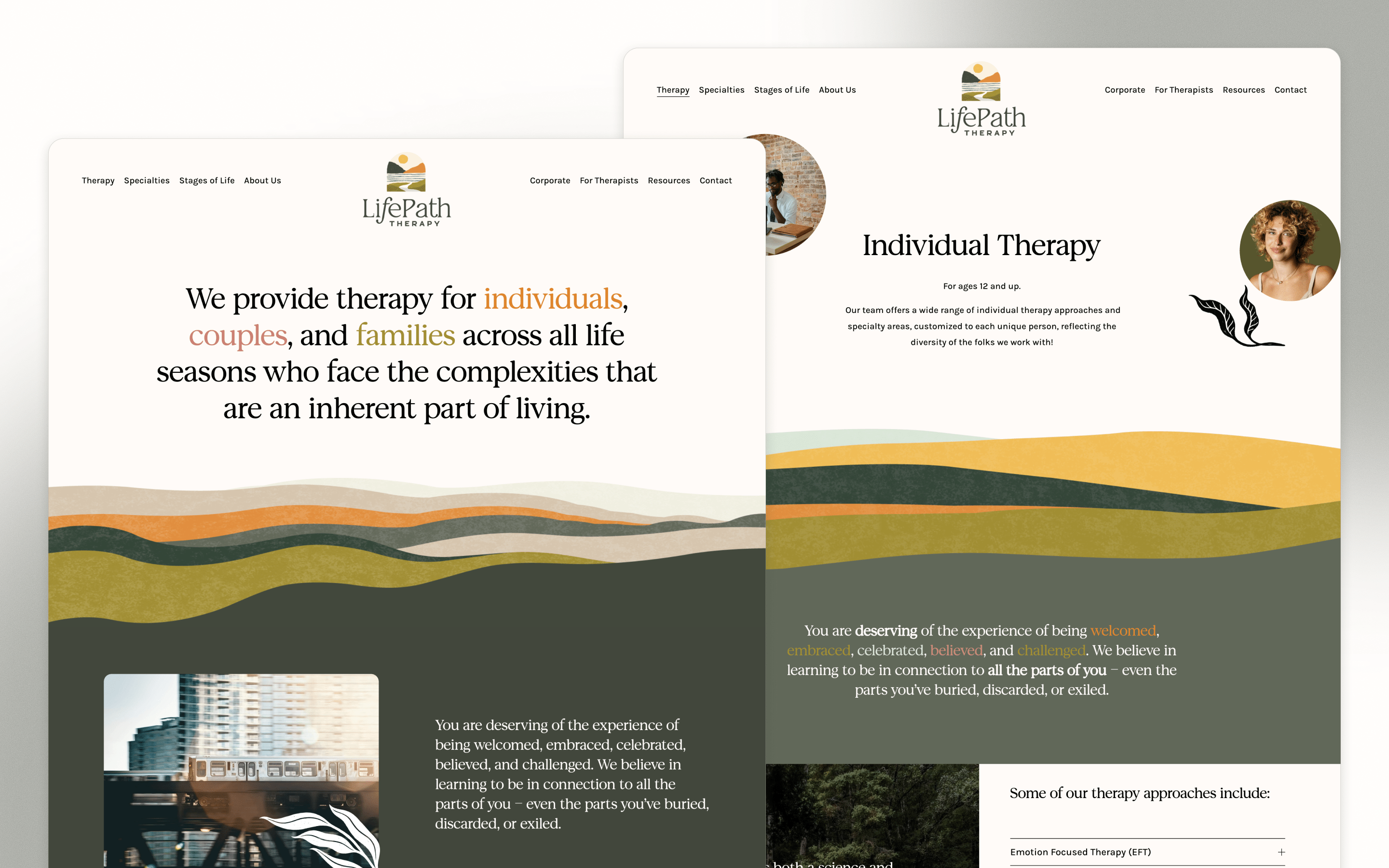LifePath Therapy Associates Therapist Website Design by Bold August Design Studio