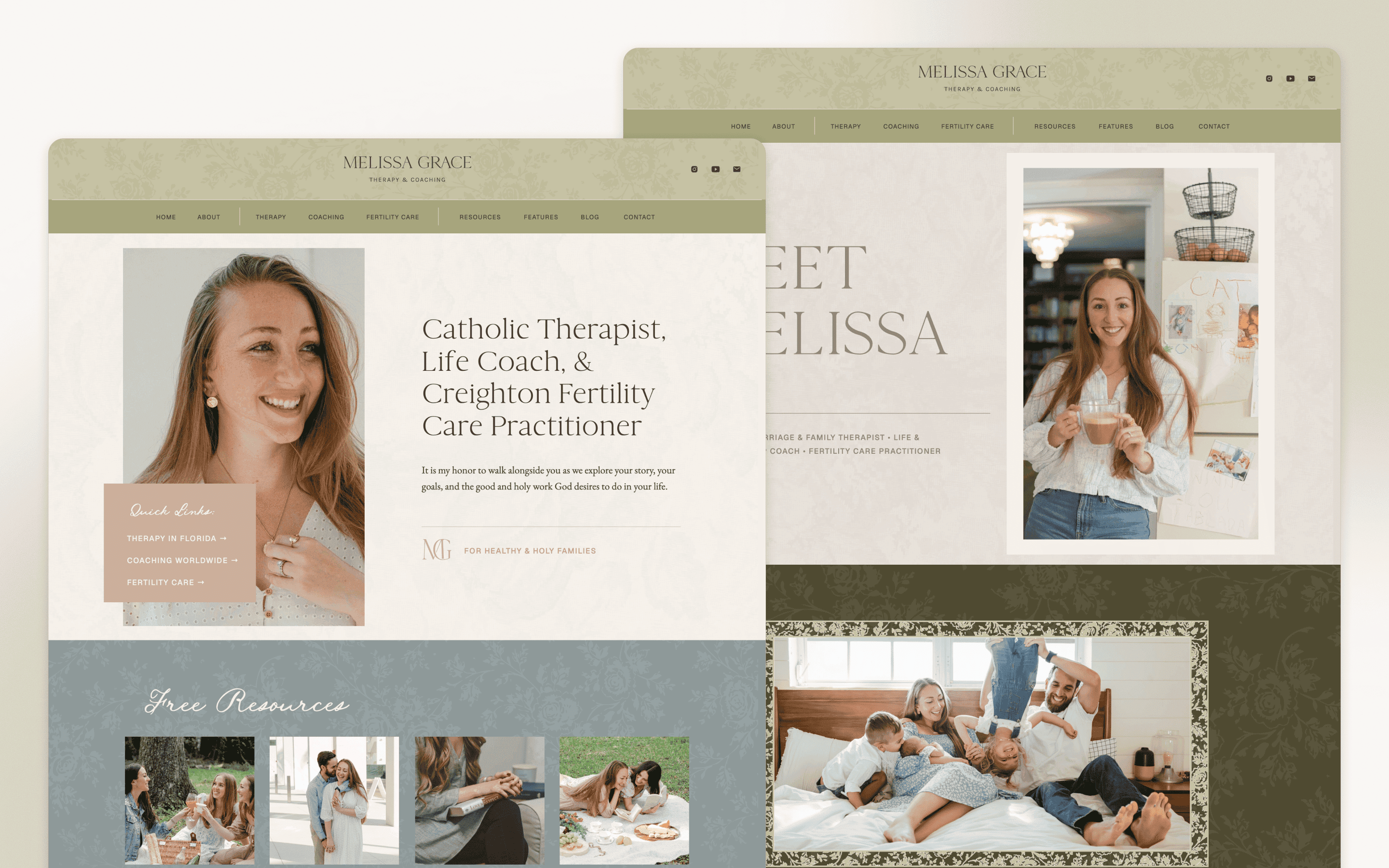 Melissa Grace Tablada Therapist Website Design by MK Design Studio