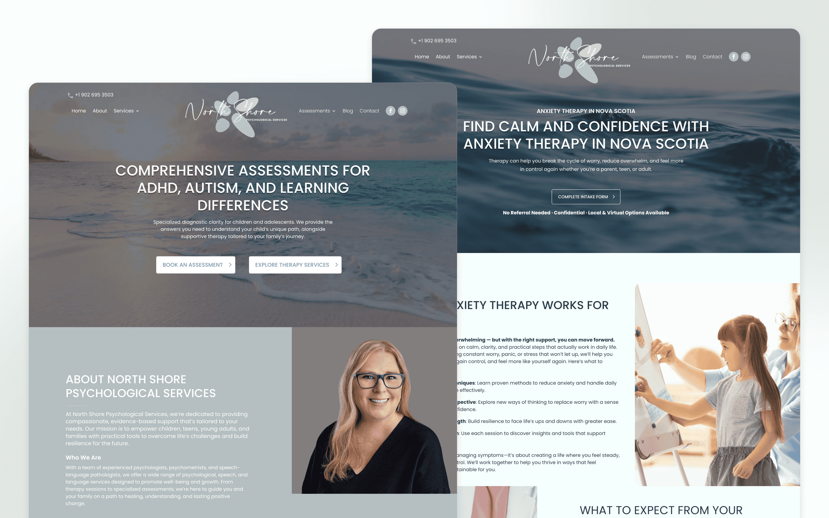 North Shore Psychological Services Therapist Website Design by Private Practice Elevation