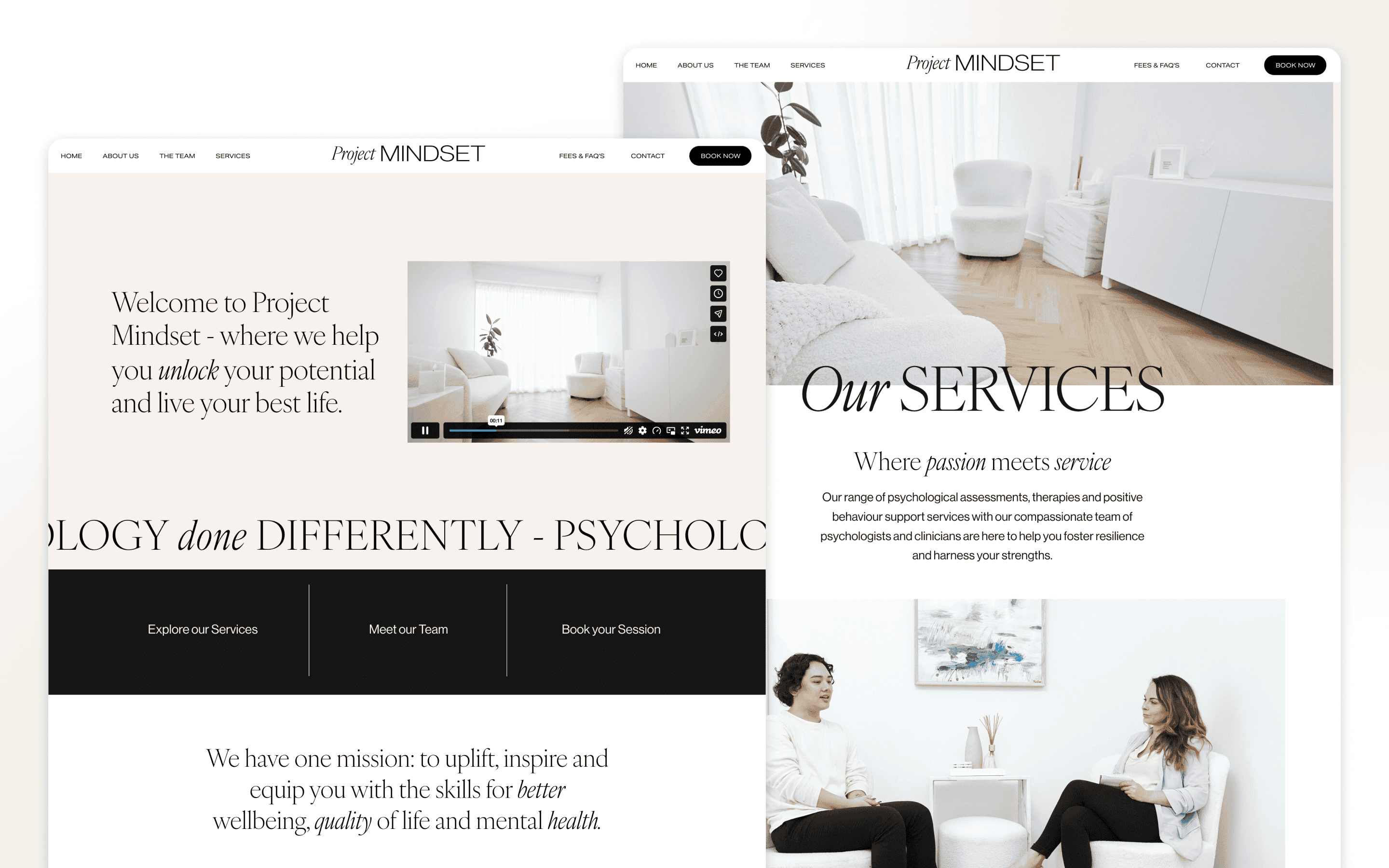 Project Mindset Therapist Website Design by Studio Saintt