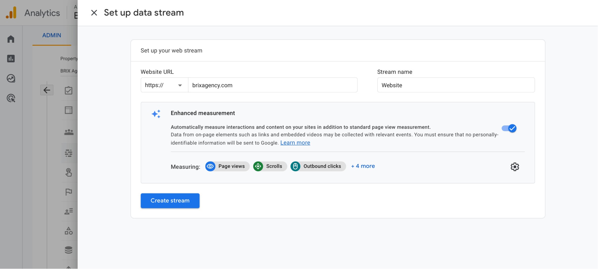 Setup Webflow Data Stream in Google Analytics