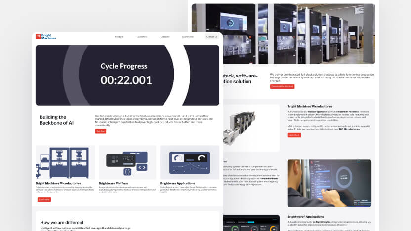 Bright Machines Top AI Manufacturing Web Design