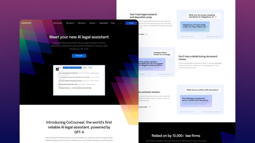 Casetext Top AI Virtual Assistants Web Design
