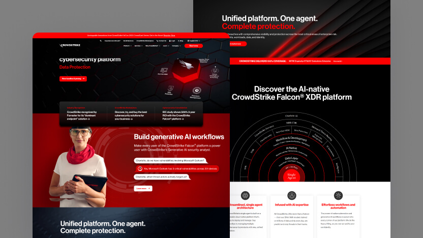 Crowdstrike Top AI Cybersecurity Web Design