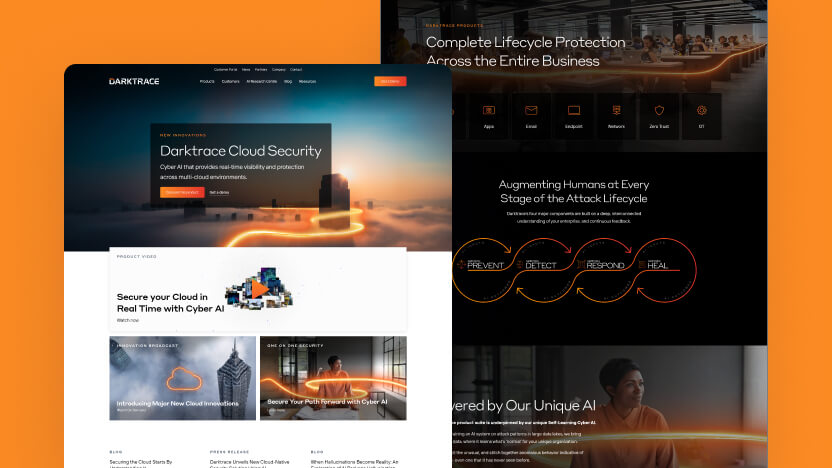 Darktrace Top AI Cybersecurity Web Design