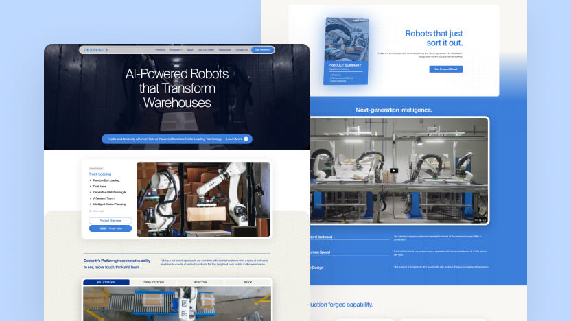 Dexterity Top AI Robotics Web Design