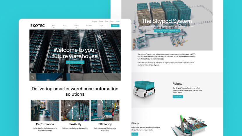 Exotec Top AI Manufacturing Web Design