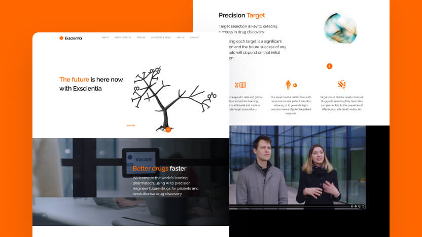 Exscientia Top AI Healthcare Web Design