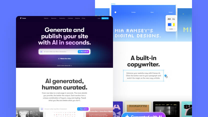 Framer AI Top AI Generative AI Web Design