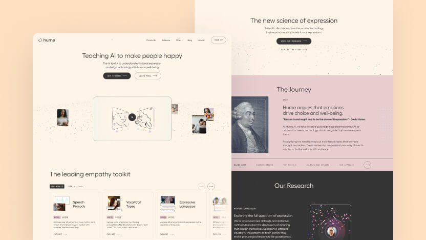 Hume Top AI Sentiment Analysis Web Design