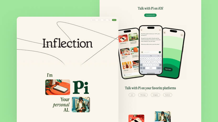 Inflection Top AI Virtual Assistants Web Design