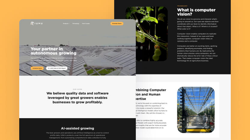IUNU Top AI Agricultural Web Design