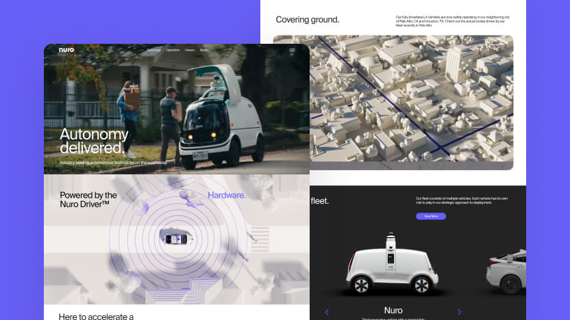 Nuro Top AI Autonomous Vehicles Web Design