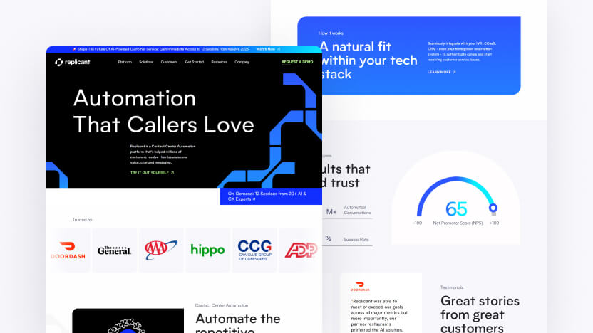 Replicant Top AI Speech Recognition Web Design