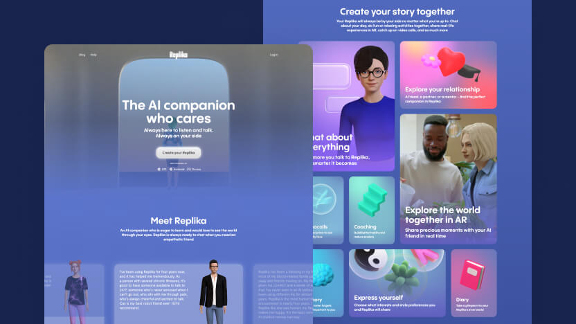 Replika Top AI Web Design