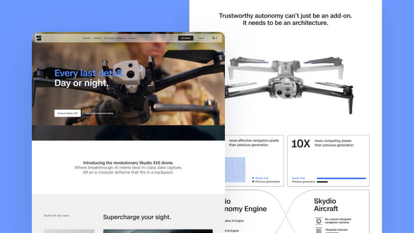 Skydio Top AI Robotics Web Design