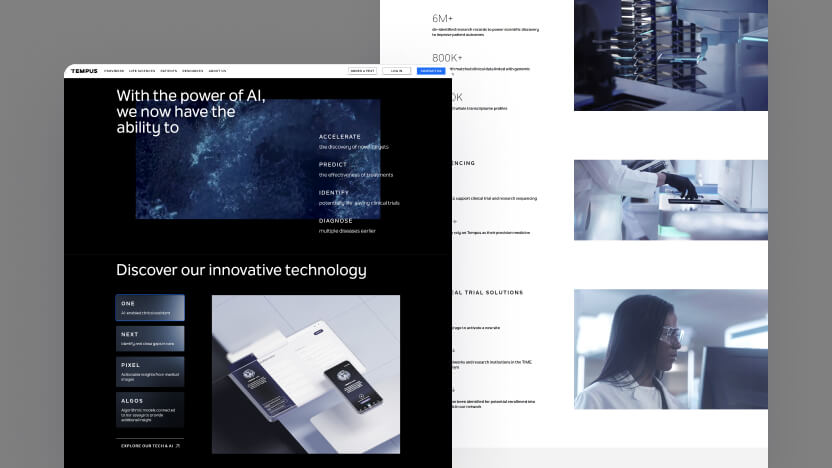 Tempus Top AI Healthcare Web Design
