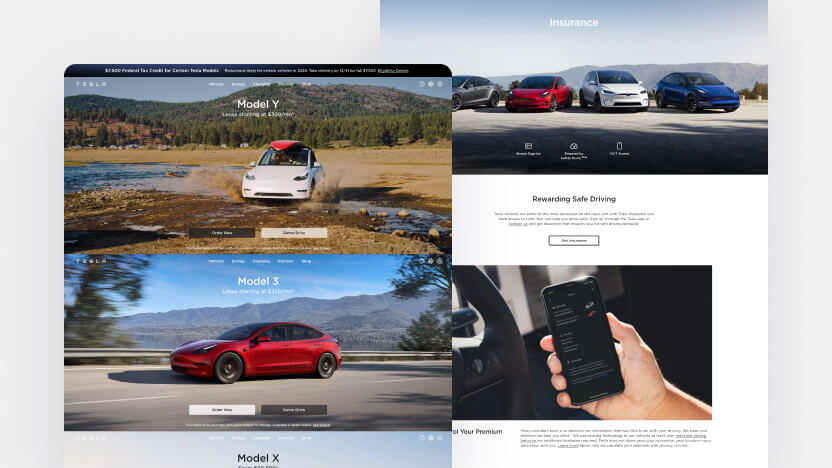 Tesla Top AI Autonomous Vehicles Web Design