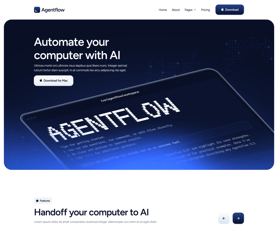Agentflow Home V2 Project - AI Design Agency