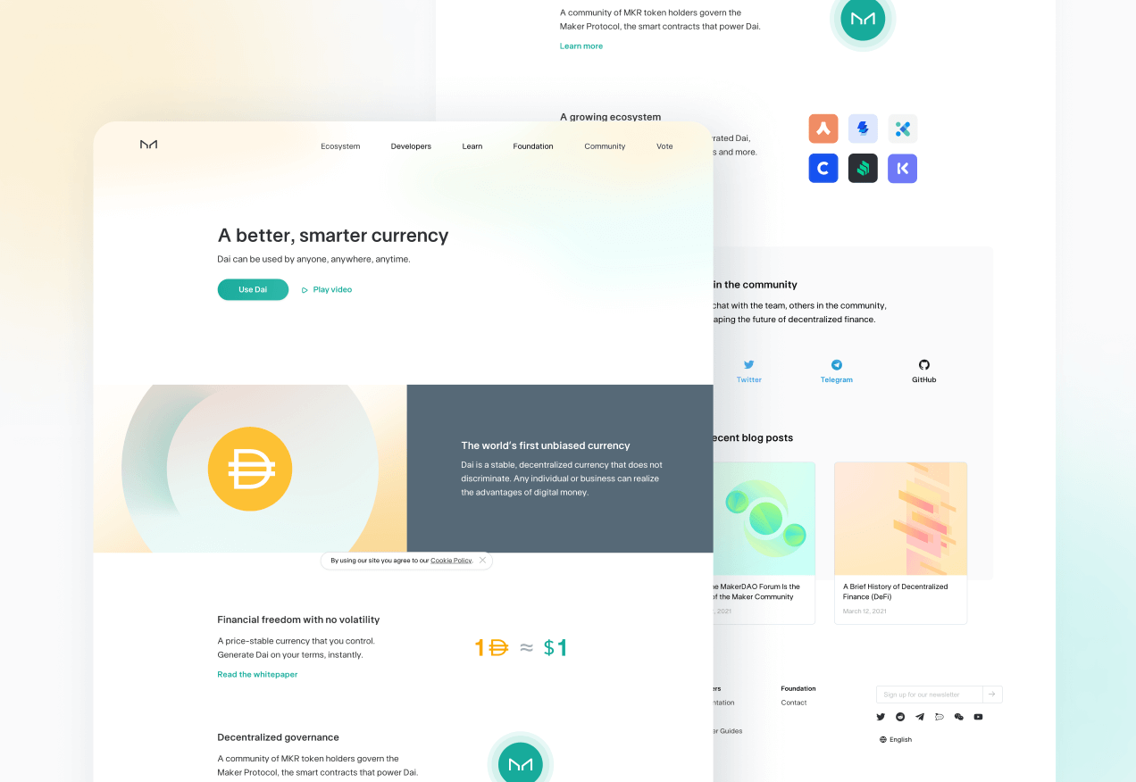 Dai Blockchain Website Design