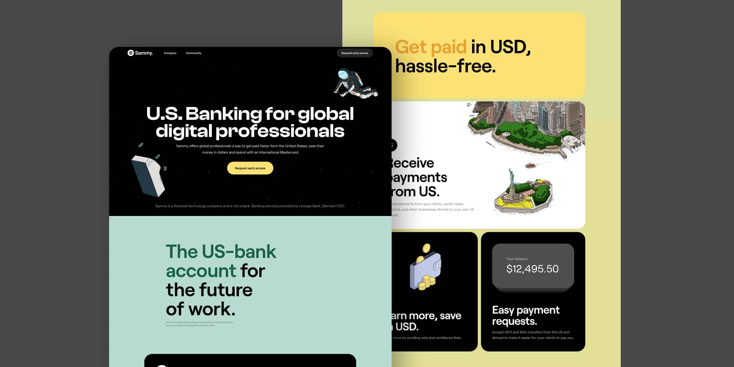 Sammy - Fintech Freelance Design Inspiration