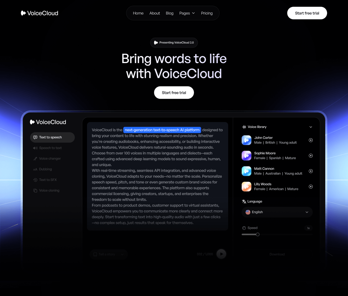 VoiceCloud Project SaaS UI/UX Design Agency