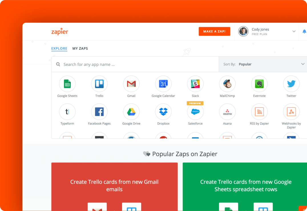 Zapier SaaS UI Design