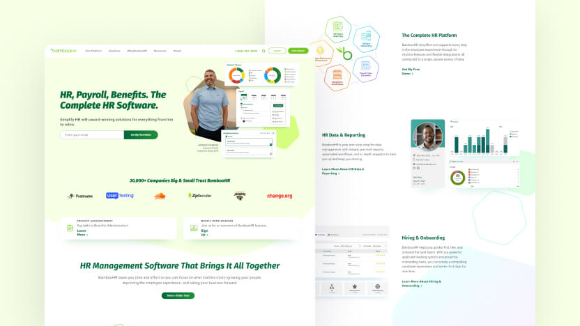 BambooHR Top SaaS Human Resources Web Design
