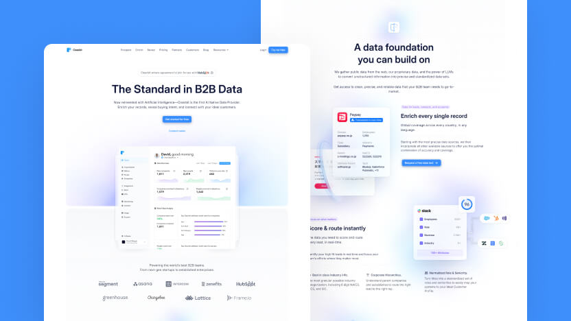 Clearbit Top SaaS Marketing Web Design