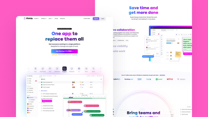 ClickUp Top SaaS Project Management Web Design