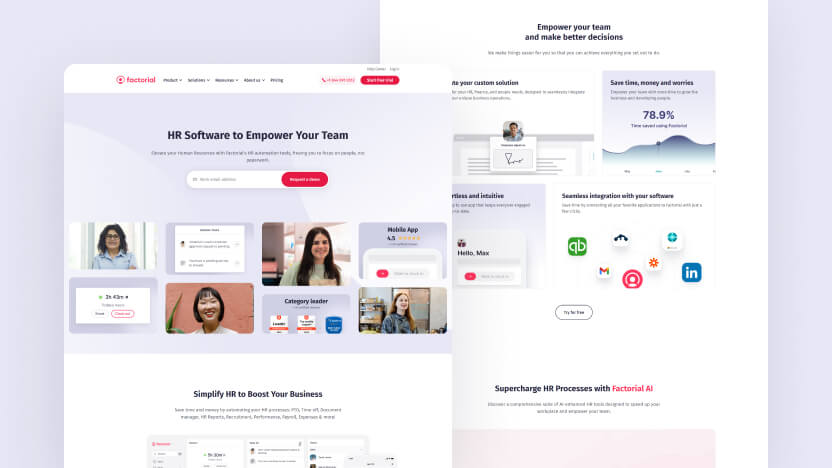 FactorialHR Top SaaS Human Resources Web Design