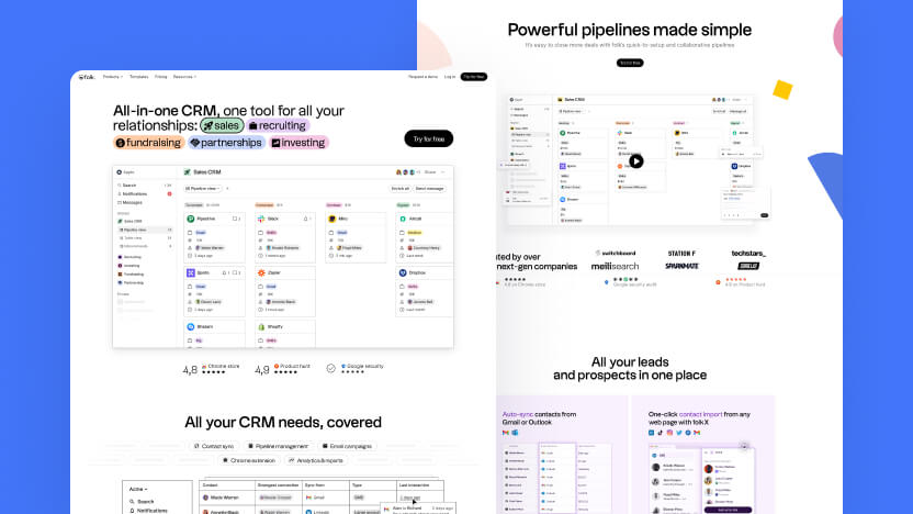 Folk Top SaaS CRM Web Design